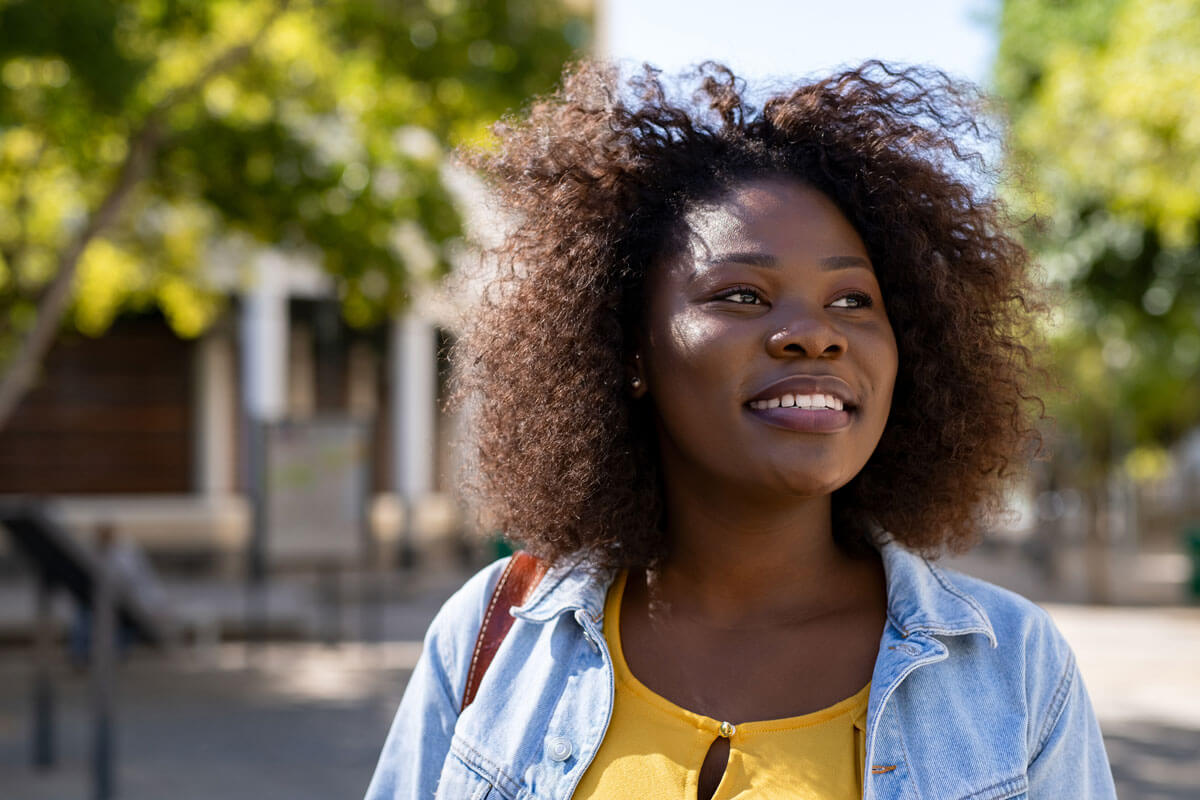 a happy and healthy young woman